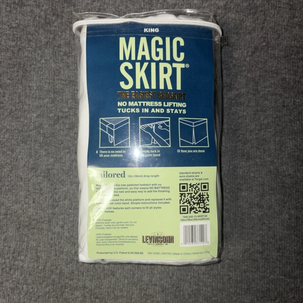 Magic Skirt King Bed Skirt White Tailored 15